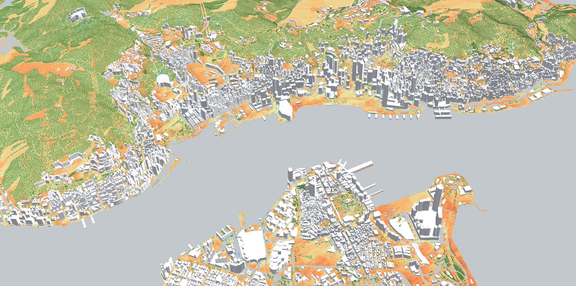 Climate simulation across Hong Kong's harbour, buildings and hills